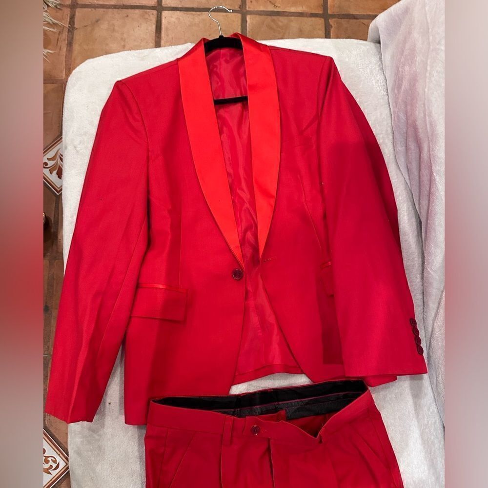SUIT SET pants and jacket red women’s size Large